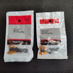 Radio Shack Amber Neon Lamp Assembly, 120VAC, 150 Lux, 1.5mA. 272-0707. New!